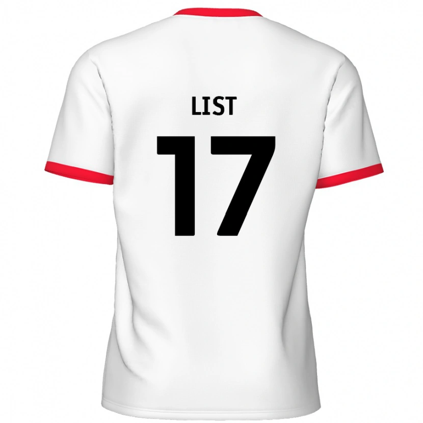 Danxen Mann Elliott List #17 Hvit Rød Hjemmetrøye Drakt Trøye 2024/25 Skjorter T-Skjorte
