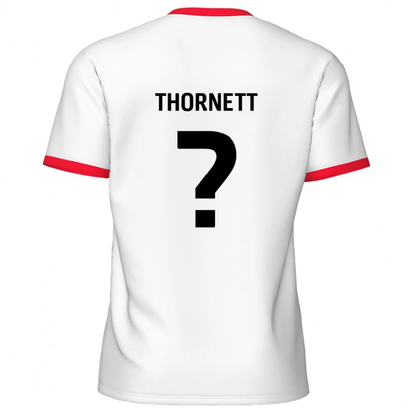 Danxen Mann Alfie Thornett #0 Hvit Rød Hjemmetrøye Drakt Trøye 2024/25 Skjorter T-Skjorte