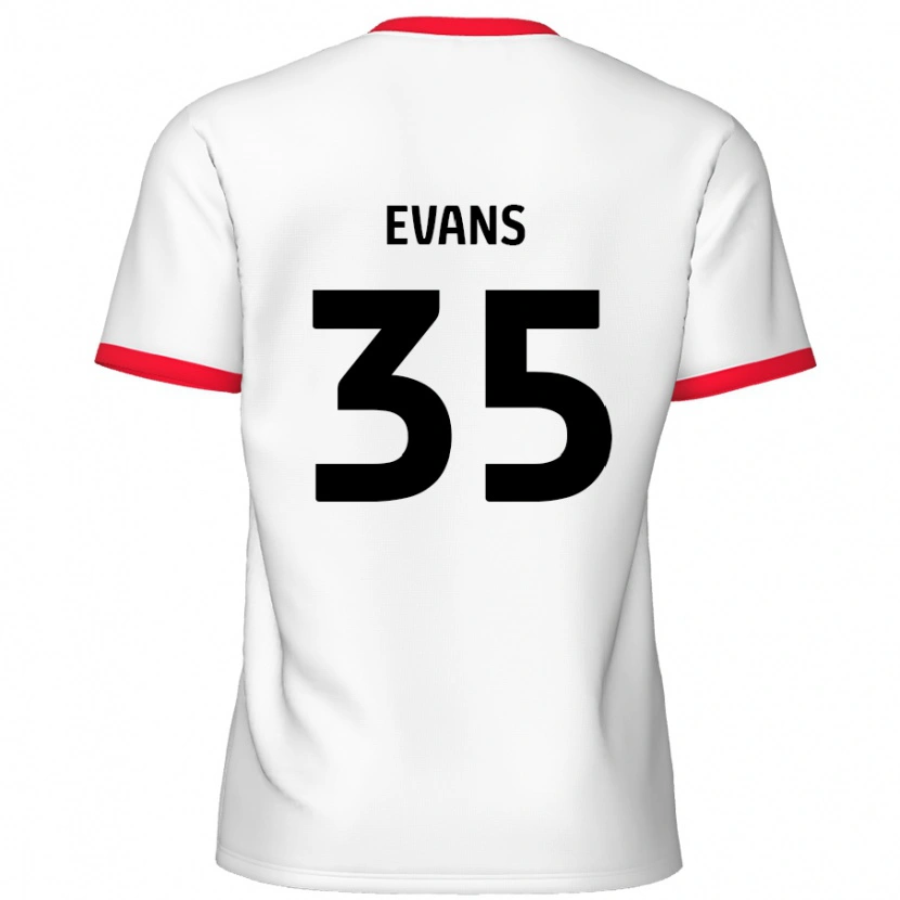 Danxen Mann Makise Evans #35 Hvit Rød Hjemmetrøye Drakt Trøye 2024/25 Skjorter T-Skjorte