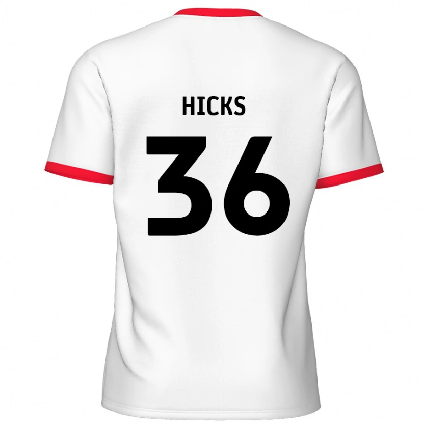 Danxen Mann David Hicks #36 Hvit Rød Hjemmetrøye Drakt Trøye 2024/25 Skjorter T-Skjorte