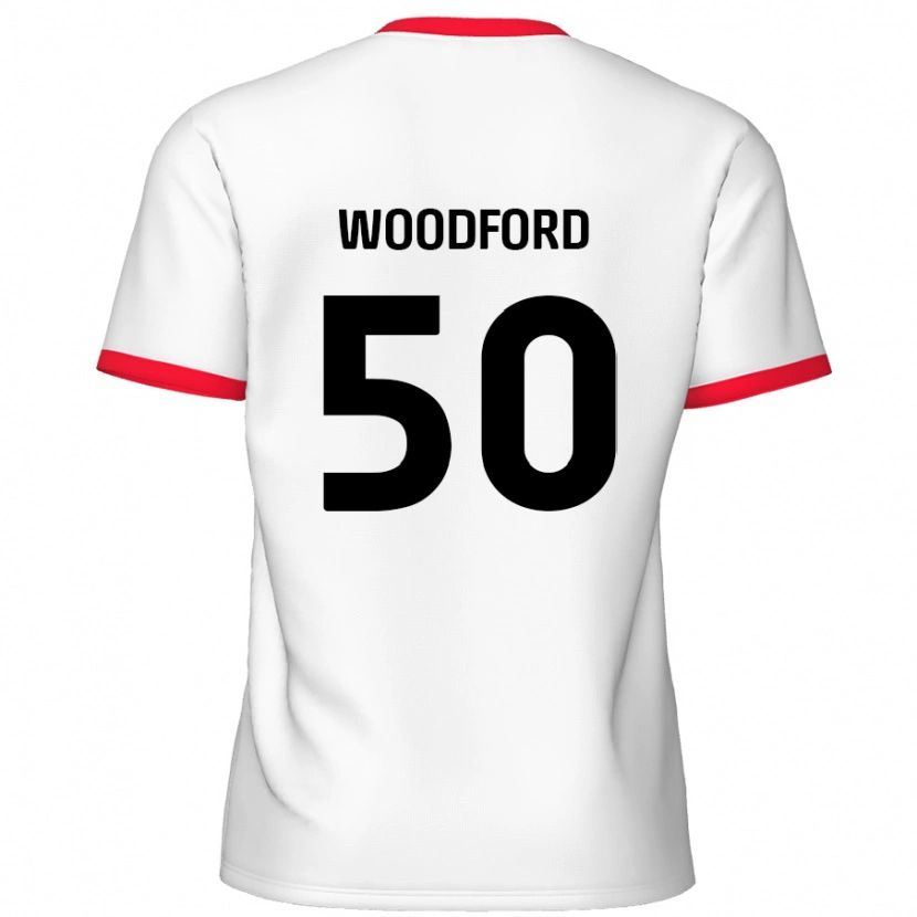 Danxen Mann Max Woodford #50 Hvit Rød Hjemmetrøye Drakt Trøye 2024/25 Skjorter T-Skjorte