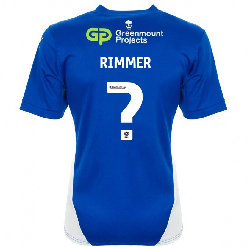 Danxen Mann Harry Rimmer #0 Blå Hvit Hjemmetrøye Drakt Trøye 2024/25 Skjorter T-Skjorte