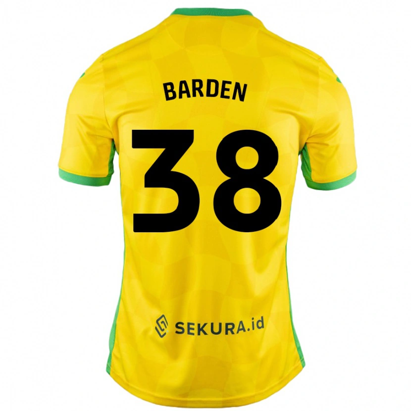 Danxen Mann Daniel Barden #38 Gul Grønn Hjemmetrøye Drakt Trøye 2024/25 Skjorter T-Skjorte