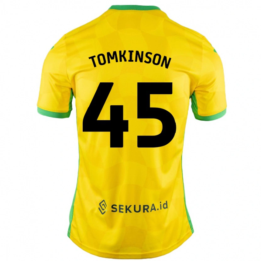 Danxen Mann Jonathan Tomkinson #45 Gul Grønn Hjemmetrøye Drakt Trøye 2024/25 Skjorter T-Skjorte
