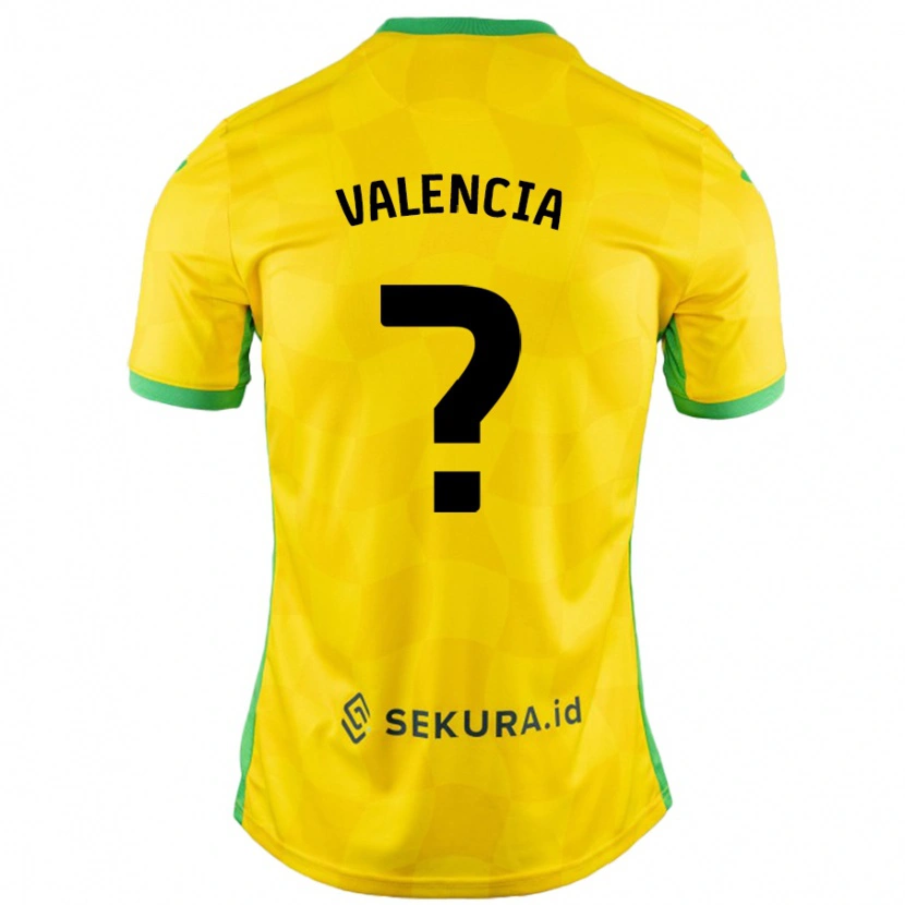 Danxen Mann Hugo Valencia #0 Gul Grønn Hjemmetrøye Drakt Trøye 2024/25 Skjorter T-Skjorte