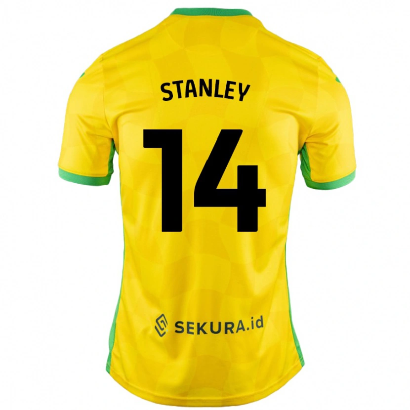 Danxen Mann Kathryn Stanley #14 Gul Grønn Hjemmetrøye Drakt Trøye 2024/25 Skjorter T-Skjorte