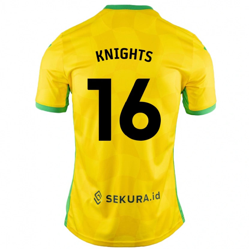 Danxen Mann Katie Knights #16 Gul Grønn Hjemmetrøye Drakt Trøye 2024/25 Skjorter T-Skjorte