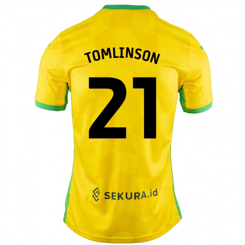 Danxen Mann Lauren Tomlinson #21 Gul Grønn Hjemmetrøye Drakt Trøye 2024/25 Skjorter T-Skjorte