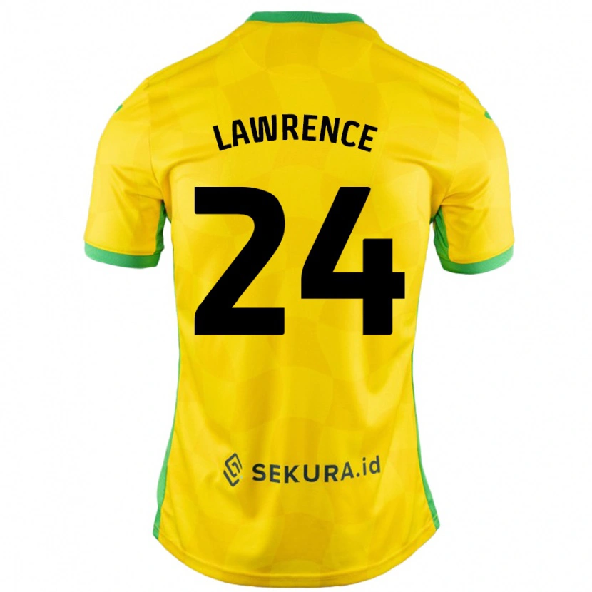 Danxen Mann Rachel Lawrence #24 Gul Grønn Hjemmetrøye Drakt Trøye 2024/25 Skjorter T-Skjorte