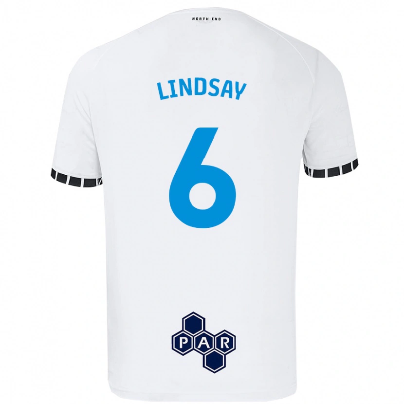 Danxen Mann Liam Lindsay #6 Hvit Hjemmetrøye Drakt Trøye 2024/25 Skjorter T-Skjorte