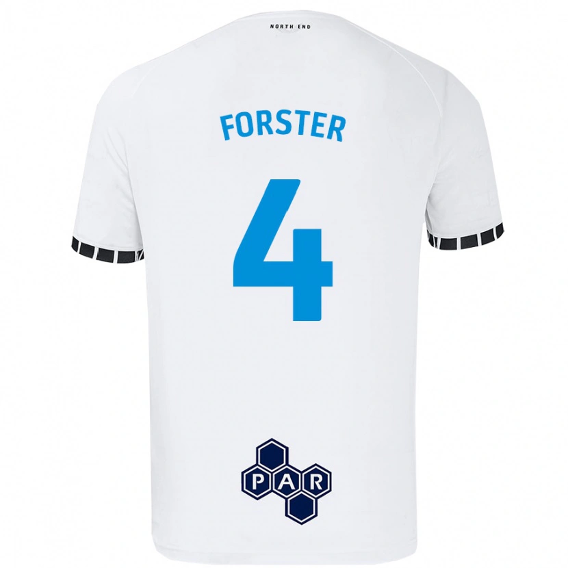 Danxen Mann Hannah Forster #4 Hvit Hjemmetrøye Drakt Trøye 2024/25 Skjorter T-Skjorte