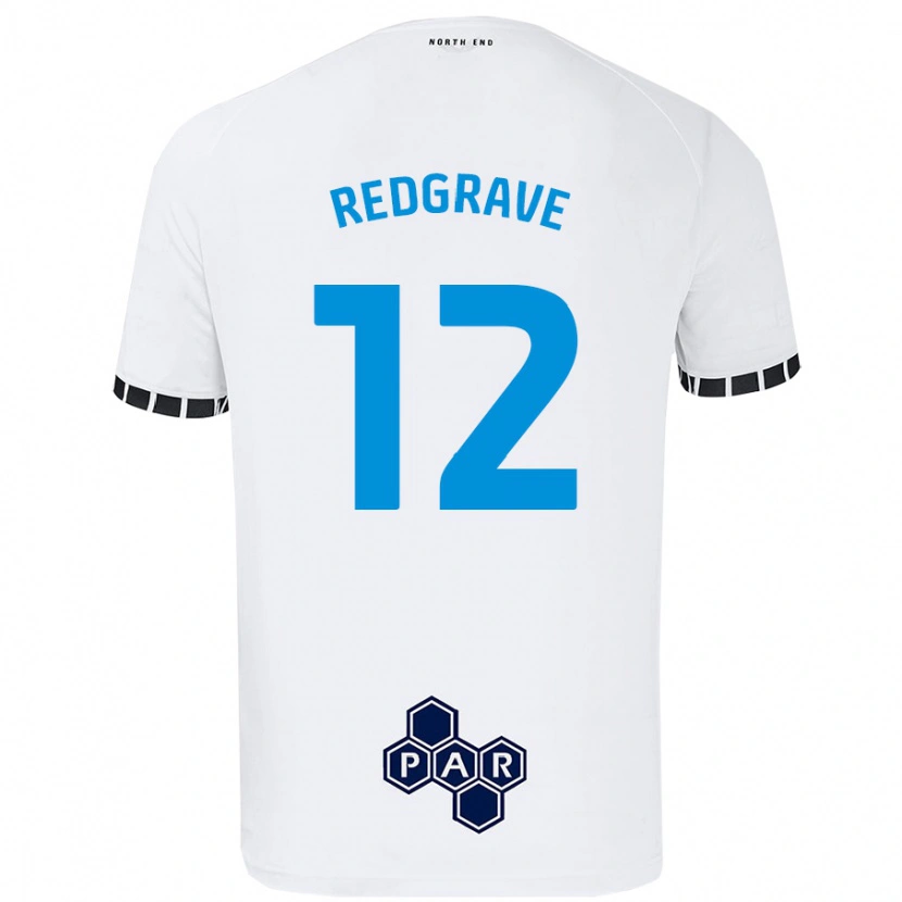 Danxen Mann Jodie Redgrave #12 Hvit Hjemmetrøye Drakt Trøye 2024/25 Skjorter T-Skjorte