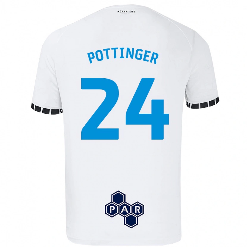 Danxen Mann Kaya Pottinger #24 Hvit Hjemmetrøye Drakt Trøye 2024/25 Skjorter T-Skjorte