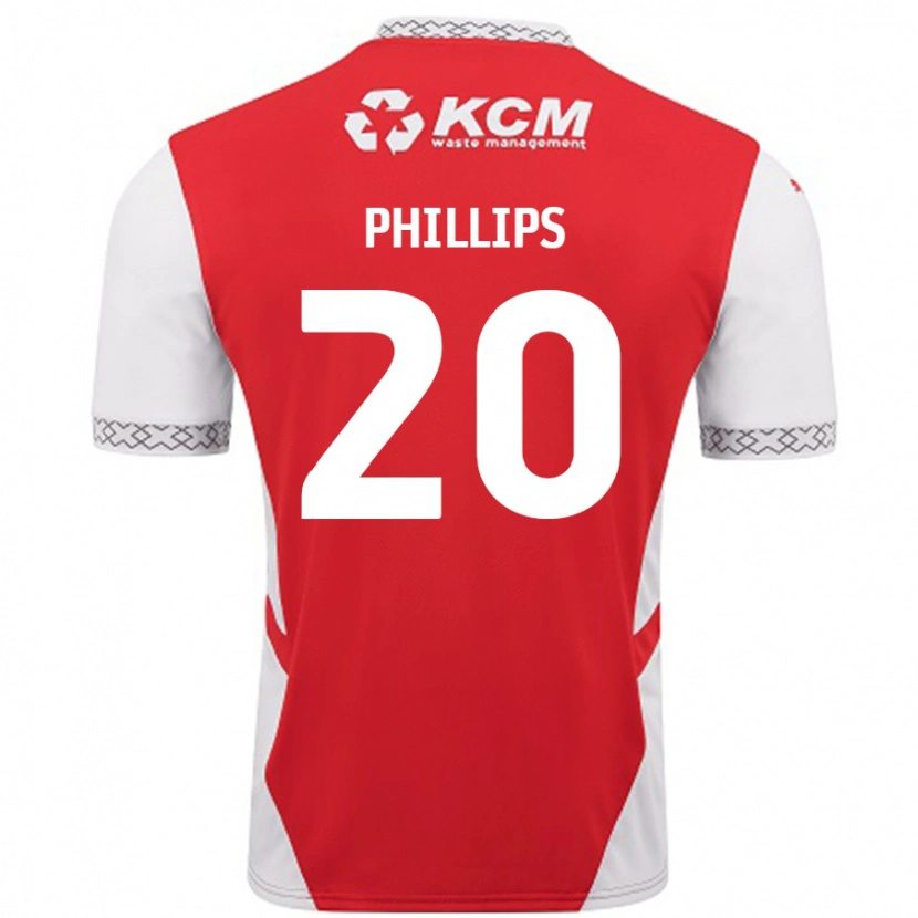 Danxen Mann Dillon Phillips #20 Rød Hvit Hjemmetrøye Drakt Trøye 2024/25 Skjorter T-Skjorte