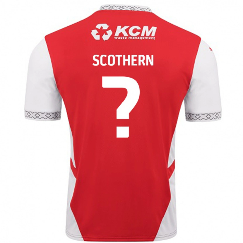 Danxen Mann Ben Scothern #0 Rød Hvit Hjemmetrøye Drakt Trøye 2024/25 Skjorter T-Skjorte