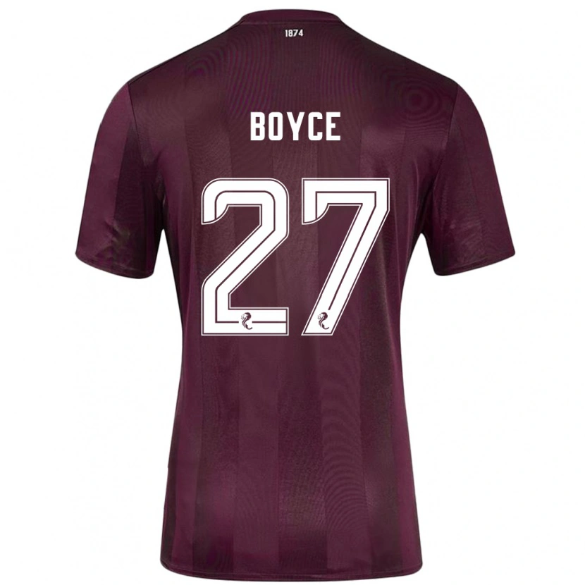 Danxen Mann Liam Boyce #27 Burgund Hjemmetrøye Drakt Trøye 2024/25 Skjorter T-Skjorte
