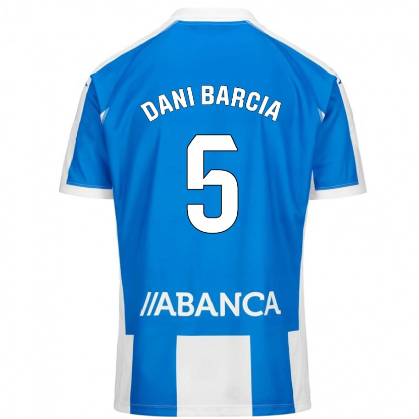 Danxen Mann Dani Barcia #5 Blå Hvit Hjemmetrøye Drakt Trøye 2024/25 Skjorter T-Skjorte