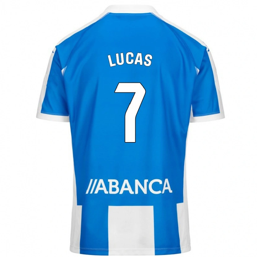 Danxen Mann Lucas Pérez #7 Blå Hvit Hjemmetrøye Drakt Trøye 2024/25 Skjorter T-Skjorte