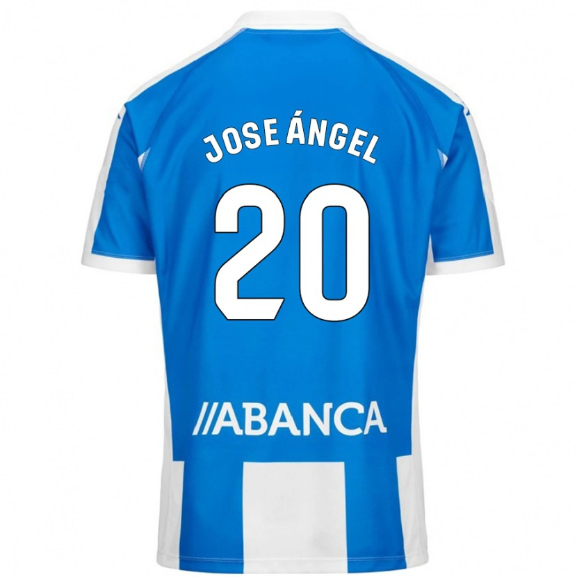 Danxen Mann José Ángel Jurado #20 Blå Hvit Hjemmetrøye Drakt Trøye 2024/25 Skjorter T-Skjorte