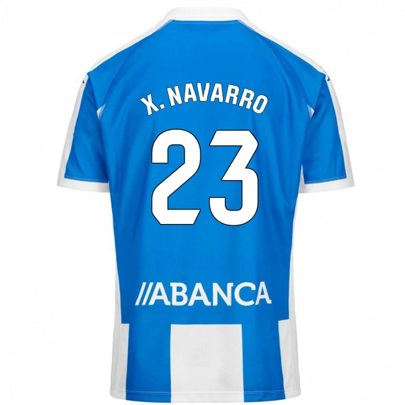 Danxen Mann Ximo Navarro #23 Blå Hvit Hjemmetrøye Drakt Trøye 2024/25 Skjorter T-Skjorte