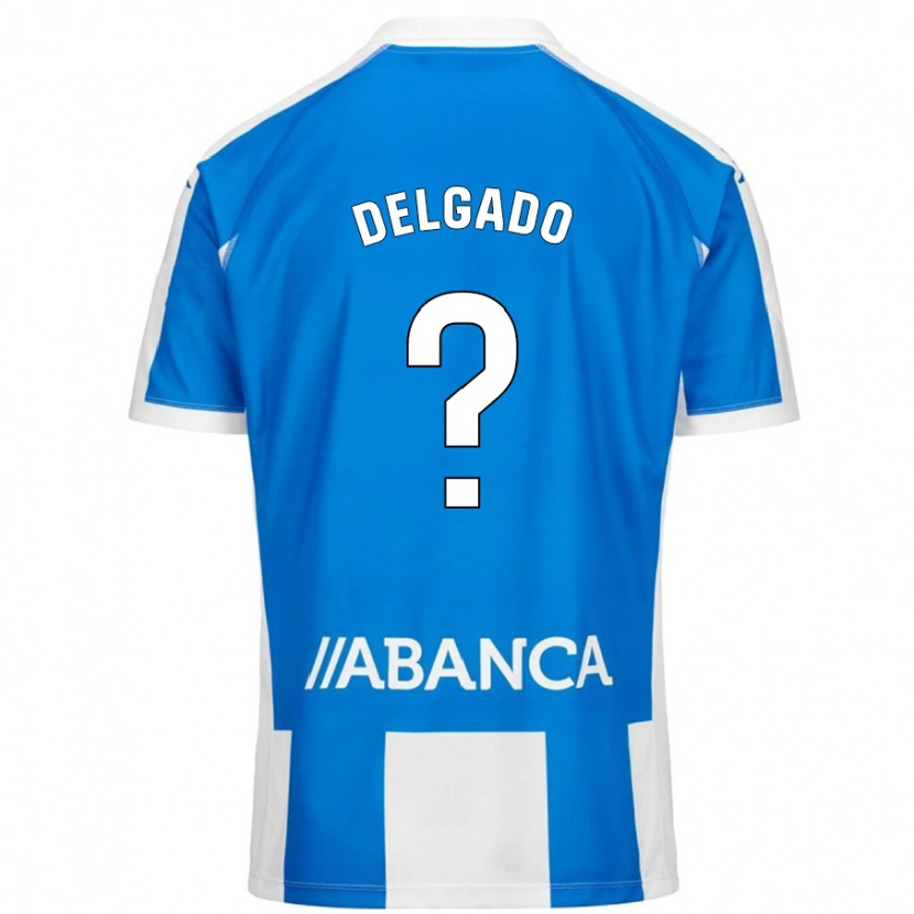 Danxen Mann Álex Delgado #0 Blå Hvit Hjemmetrøye Drakt Trøye 2024/25 Skjorter T-Skjorte