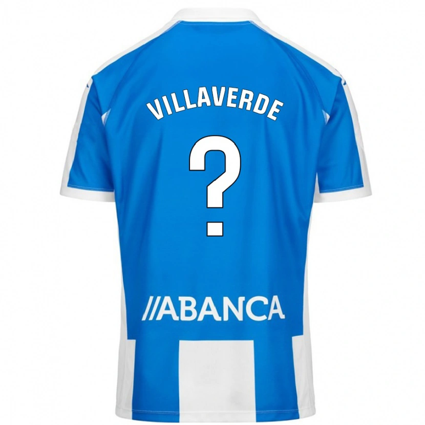 Danxen Mann Hugo Villaverde #0 Blå Hvit Hjemmetrøye Drakt Trøye 2024/25 Skjorter T-Skjorte