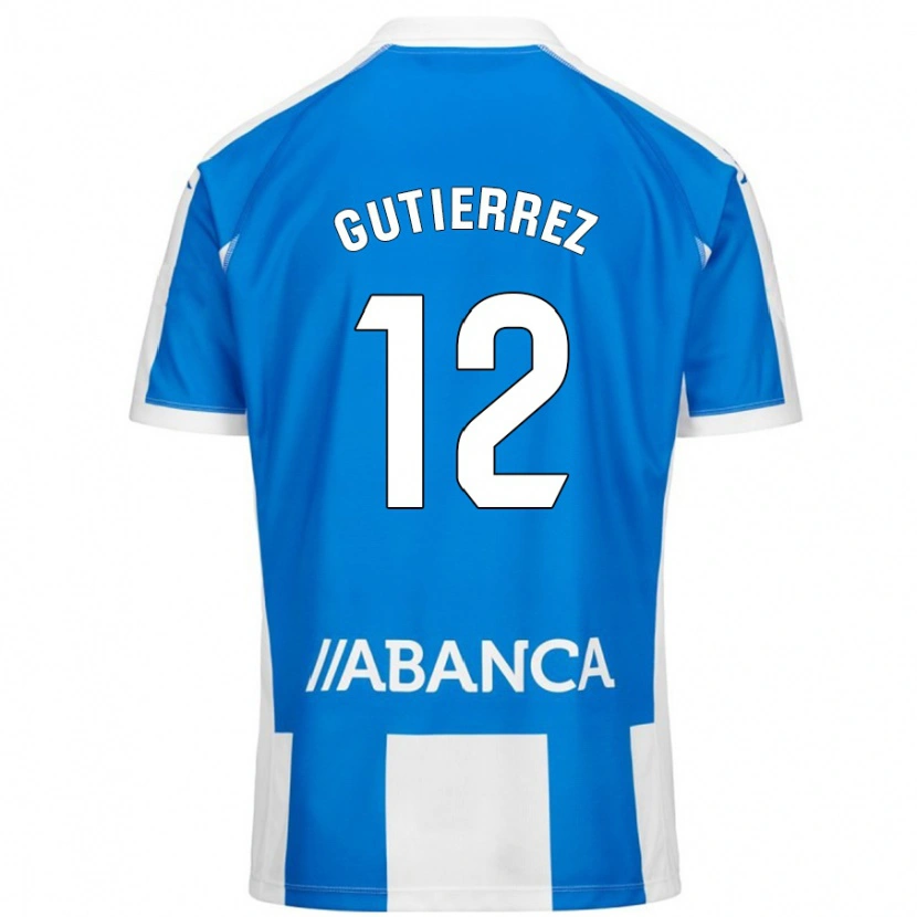 Danxen Mann Laura Gutiérrez #12 Blå Hvit Hjemmetrøye Drakt Trøye 2024/25 Skjorter T-Skjorte
