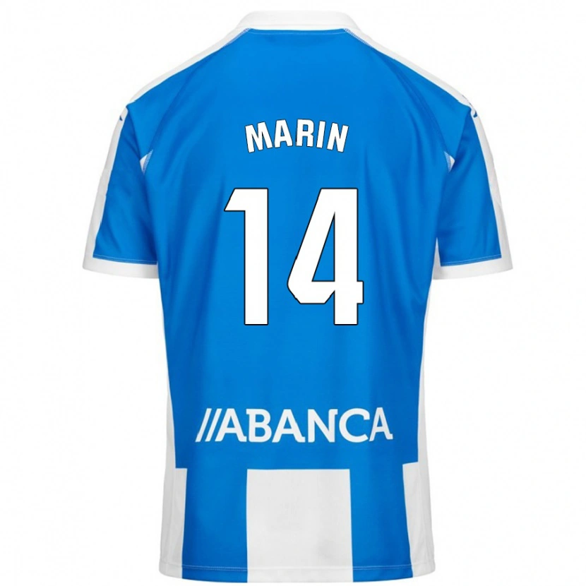 Danxen Mann Ainhoa Marín #14 Blå Hvit Hjemmetrøye Drakt Trøye 2024/25 Skjorter T-Skjorte
