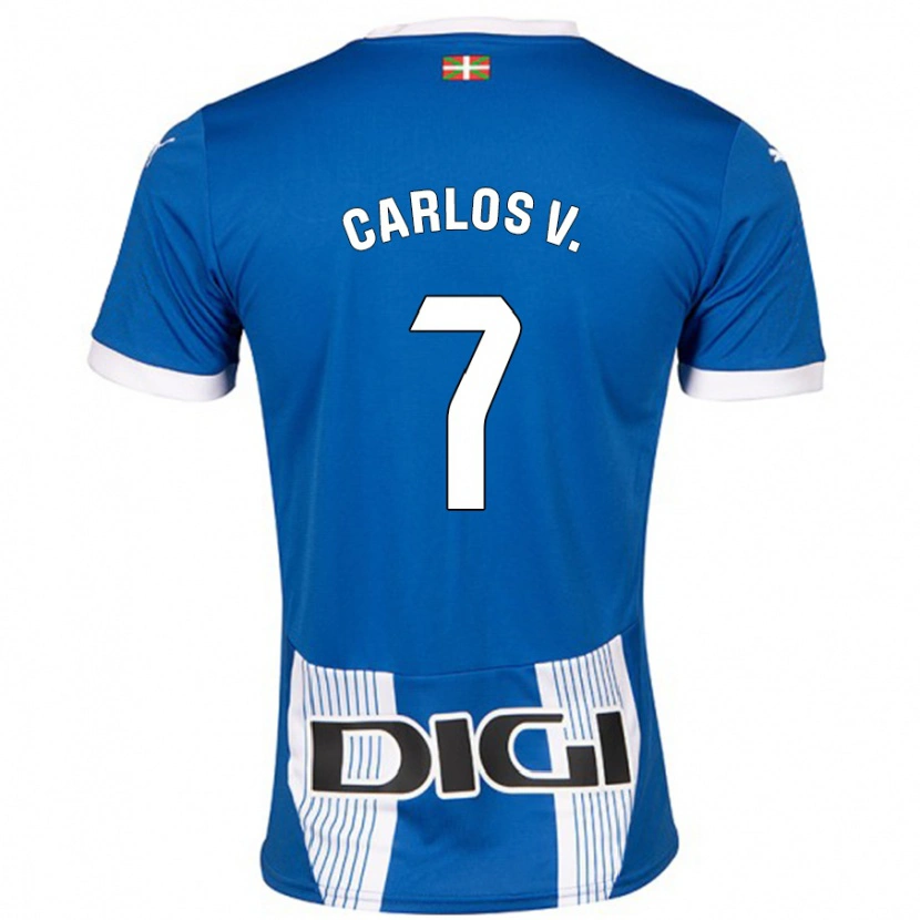 Danxen Mann Carlos Vicente #7 Blå Hjemmetrøye Drakt Trøye 2024/25 Skjorter T-Skjorte