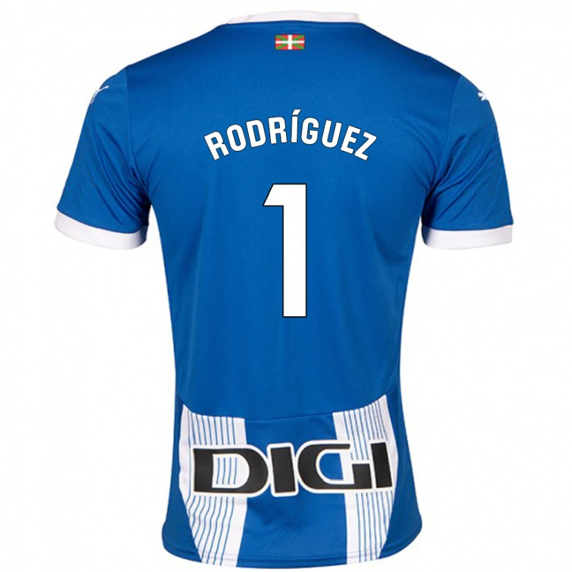 Danxen Mann Adrián Rodríguez #1 Blå Hjemmetrøye Drakt Trøye 2024/25 Skjorter T-Skjorte