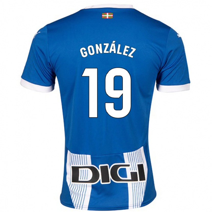 Danxen Mann Aimar González #19 Blå Hjemmetrøye Drakt Trøye 2024/25 Skjorter T-Skjorte