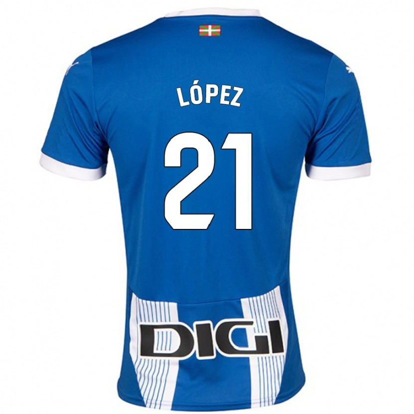 Danxen Mann Juanma López #21 Blå Hjemmetrøye Drakt Trøye 2024/25 Skjorter T-Skjorte
