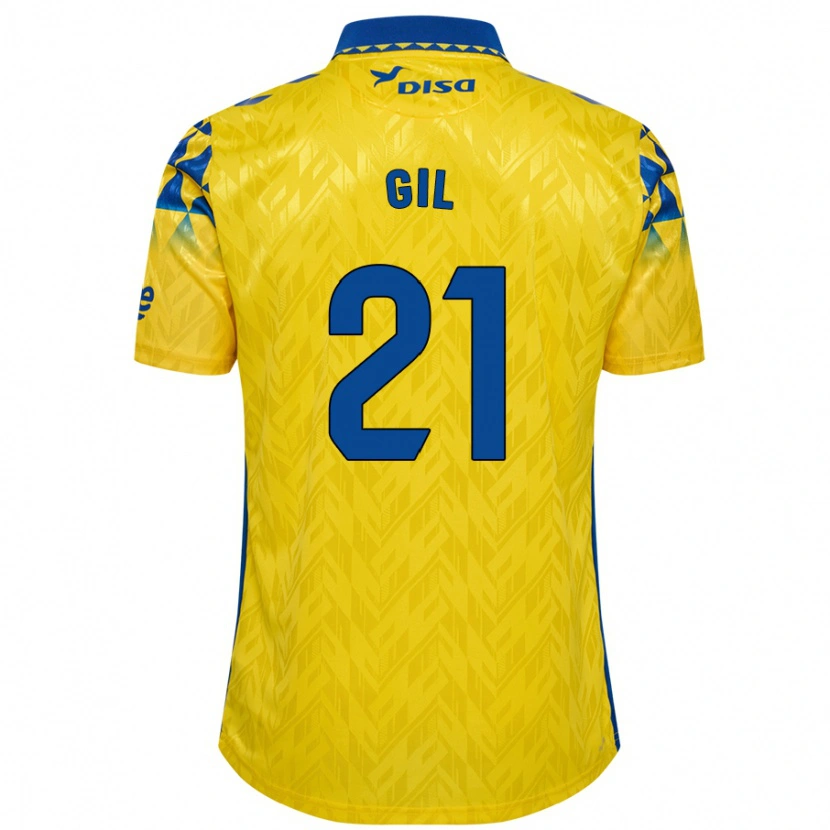 Danxen Mann Iván Gil #21 Gul Blå Hjemmetrøye Drakt Trøye 2024/25 Skjorter T-Skjorte