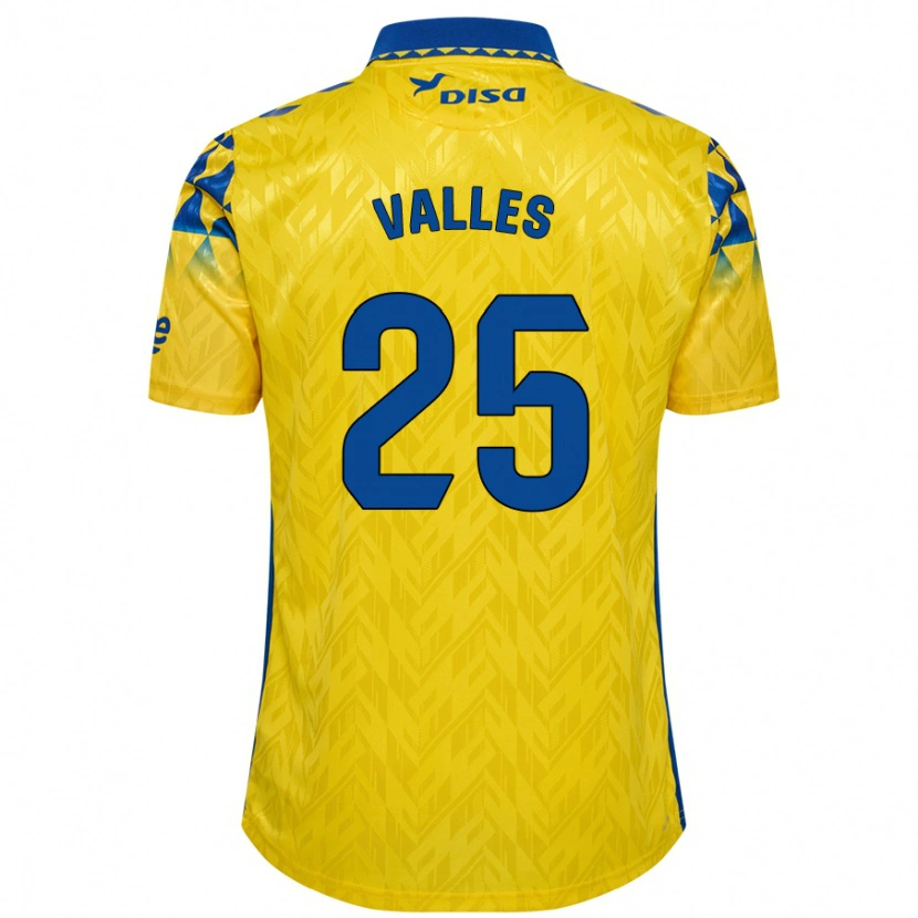 Danxen Mann Álvaro Valles #25 Gul Blå Hjemmetrøye Drakt Trøye 2024/25 Skjorter T-Skjorte