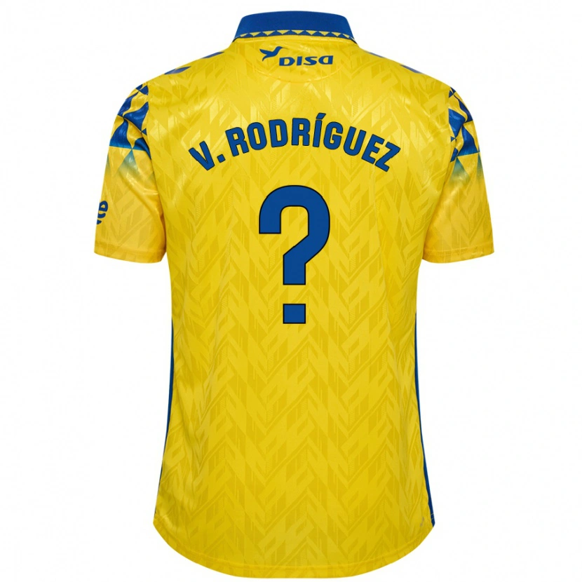 Danxen Mann Carlos Vicente Rodríguez #0 Gul Blå Hjemmetrøye Drakt Trøye 2024/25 Skjorter T-Skjorte