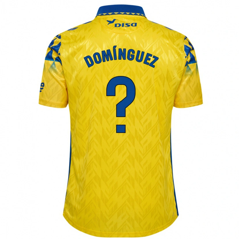 Danxen Mann Carlos Domínguez #0 Gul Blå Hjemmetrøye Drakt Trøye 2024/25 Skjorter T-Skjorte