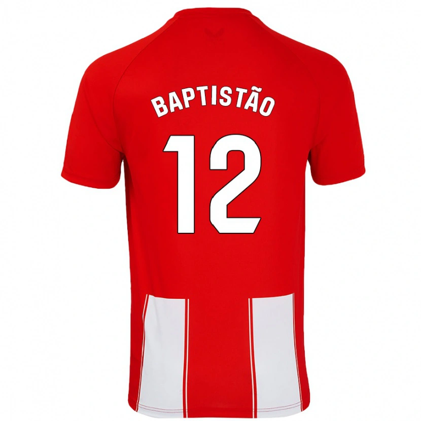 Danxen Mann Léo Baptistão #12 Rød Hvit Hjemmetrøye Drakt Trøye 2024/25 Skjorter T-Skjorte