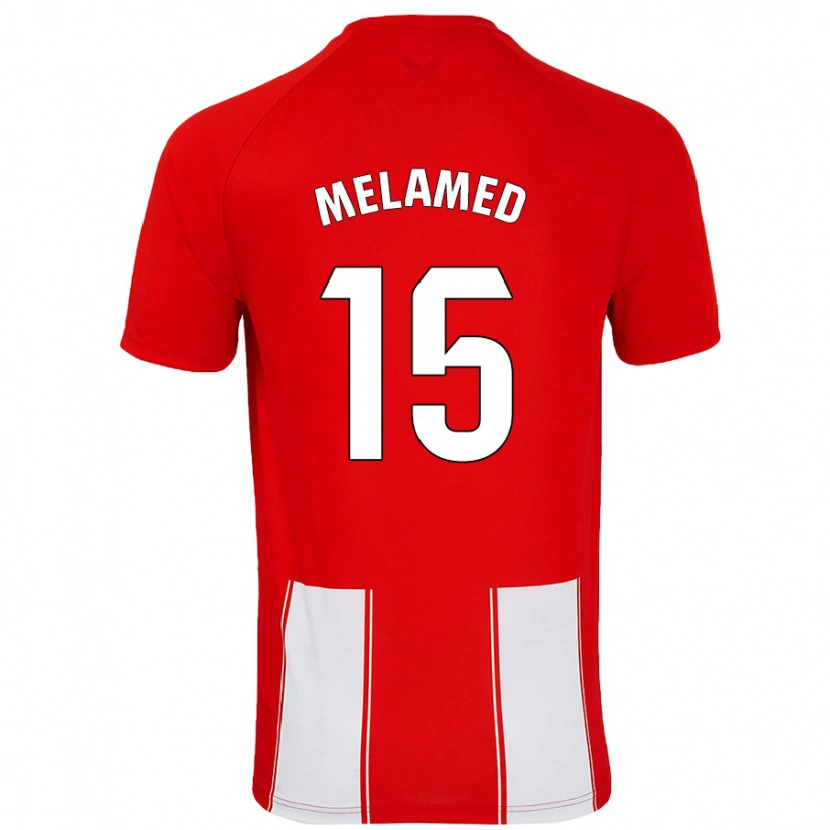 Danxen Mann Nico Melamed #15 Rød Hvit Hjemmetrøye Drakt Trøye 2024/25 Skjorter T-Skjorte