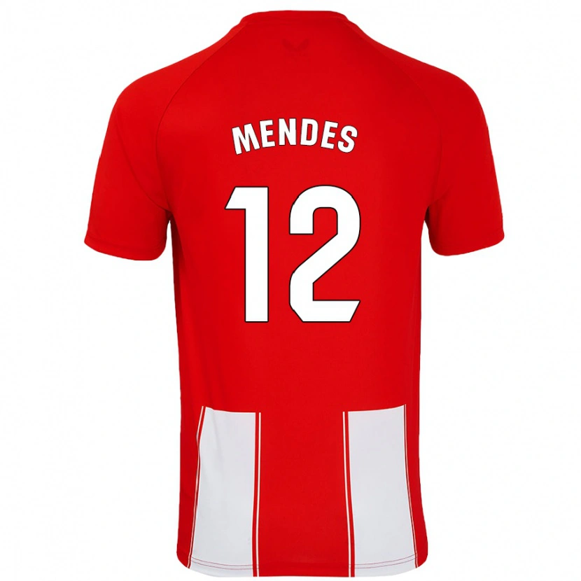 Danxen Mann Alex Mendes #12 Rød Hvit Hjemmetrøye Drakt Trøye 2024/25 Skjorter T-Skjorte