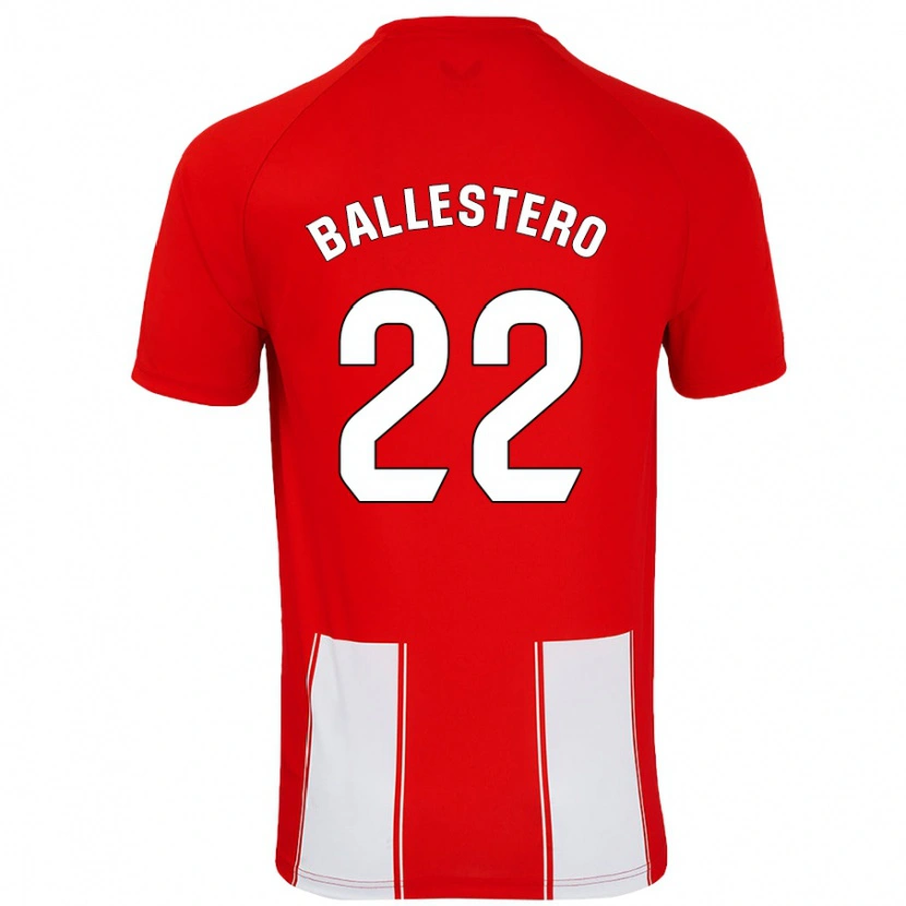 Danxen Mann Carlos Ballestero #22 Rød Hvit Hjemmetrøye Drakt Trøye 2024/25 Skjorter T-Skjorte