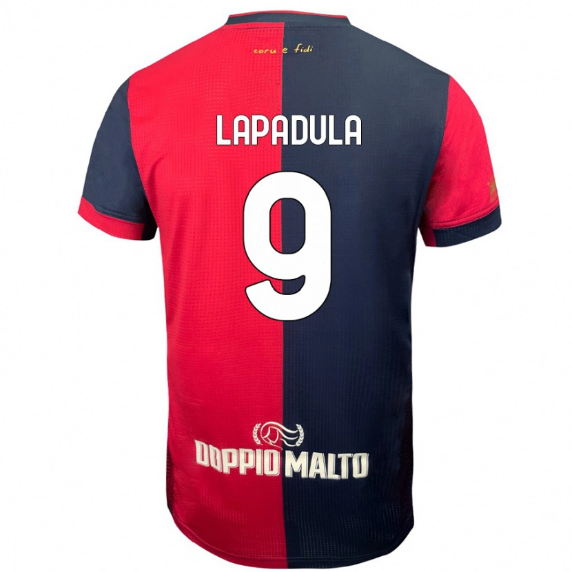 Danxen Mann Gianluca Lapadula #9 Rød Mørkere Blå Hjemmetrøye Drakt Trøye 2024/25 Skjorter T-Skjorte