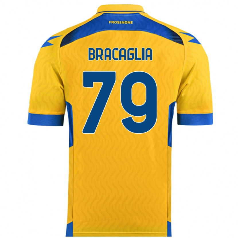 Danxen Mann Gabriele Bracaglia #79 Gul Hjemmetrøye Drakt Trøye 2024/25 Skjorter T-Skjorte
