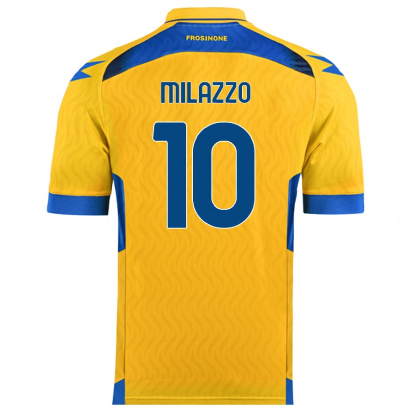 Danxen Mann Simone Milazzo #10 Gul Hjemmetrøye Drakt Trøye 2024/25 Skjorter T-Skjorte