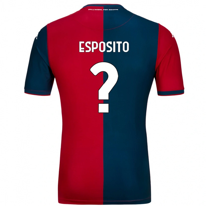 Danxen Mann Alessandro Esposito #0 Rød Mørkeblå Hjemmetrøye Drakt Trøye 2024/25 Skjorter T-Skjorte