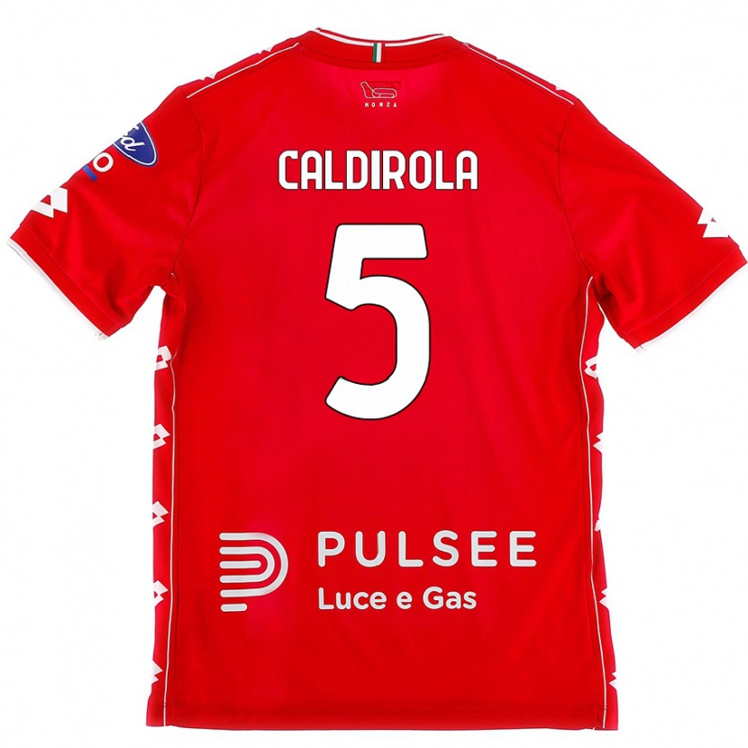 Danxen Mann Luca Caldirola #5 Rød Hvit Hjemmetrøye Drakt Trøye 2024/25 Skjorter T-Skjorte