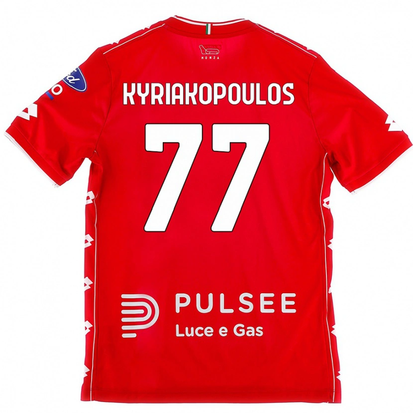 Danxen Mann Georgios Kyriakopoulos #77 Rød Hvit Hjemmetrøye Drakt Trøye 2024/25 Skjorter T-Skjorte