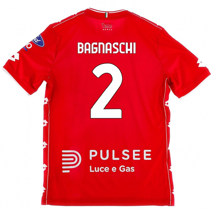 Danxen Mann Alessandro Bagnaschi #2 Rød Hvit Hjemmetrøye Drakt Trøye 2024/25 Skjorter T-Skjorte