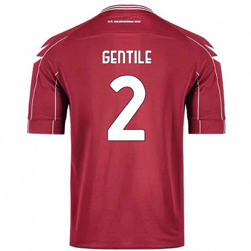 Danxen Mann Davide Gentile #2 Burgund Hjemmetrøye Drakt Trøye 2024/25 Skjorter T-Skjorte