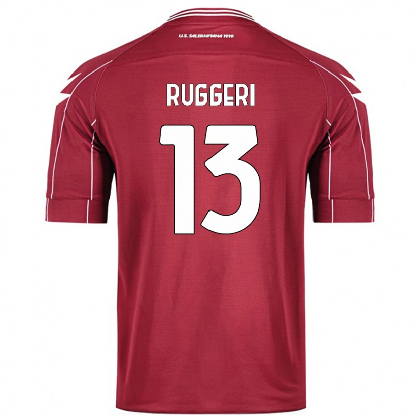 Danxen Mann Fabio Ruggeri #13 Burgund Hjemmetrøye Drakt Trøye 2024/25 Skjorter T-Skjorte