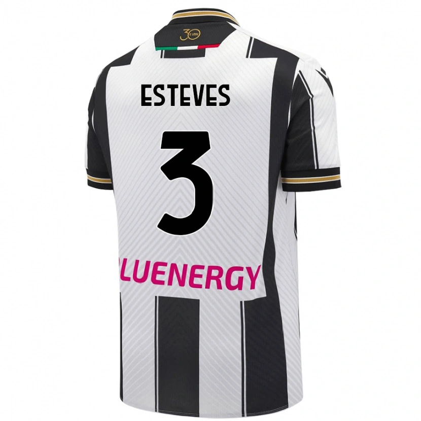 Danxen Mann Gonçalo Esteves #3 Hvit Svart Hjemmetrøye Drakt Trøye 2024/25 Skjorter T-Skjorte